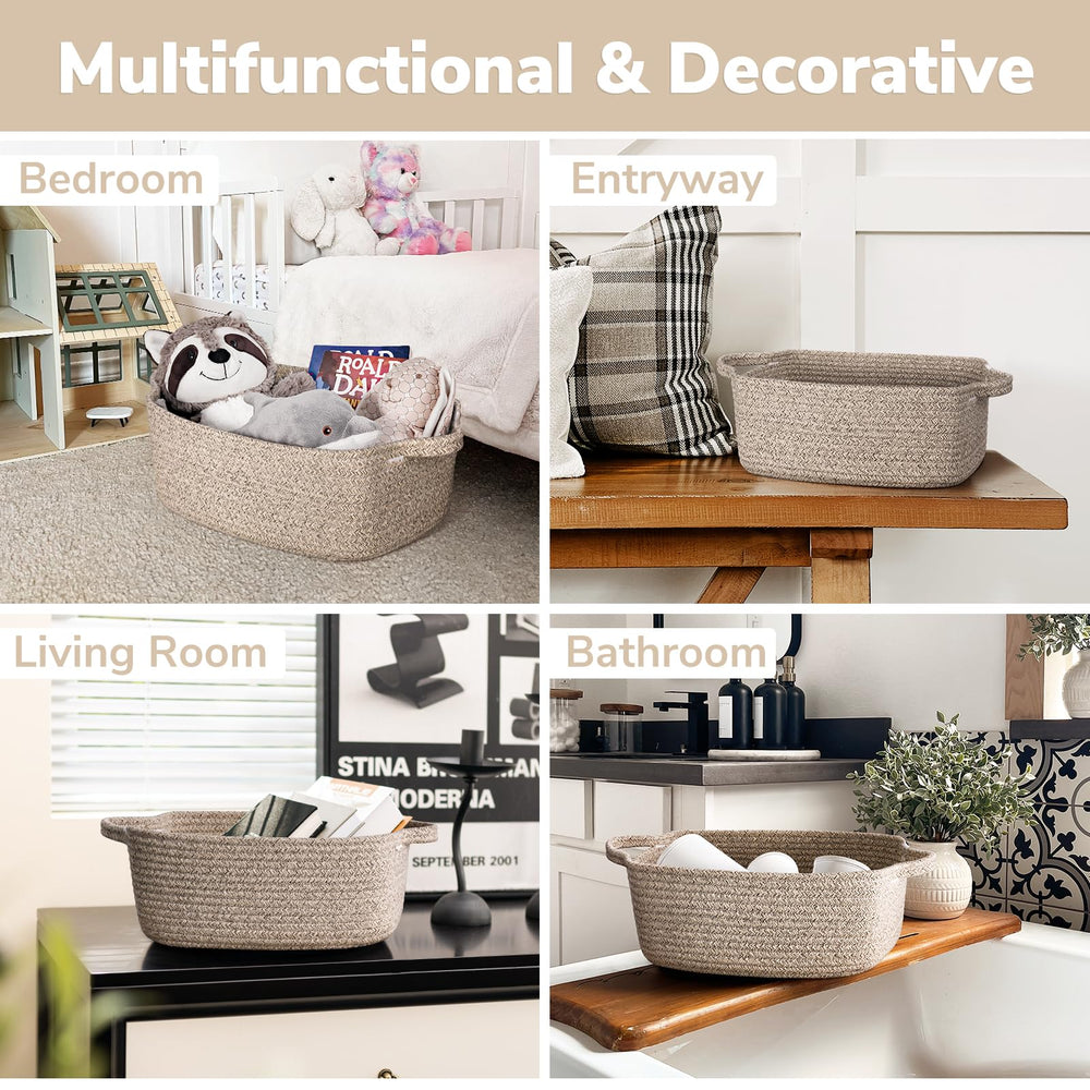 CHICVITA living room decor basket brown adds neutral style while keeping items organized.