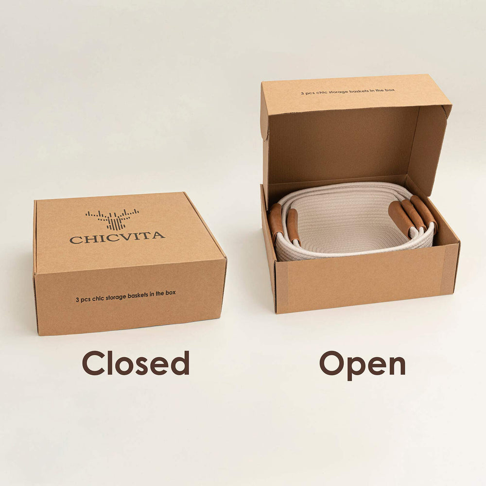 CHICVITA baby-toy friendly basket reveals soft rope material gentle for kids