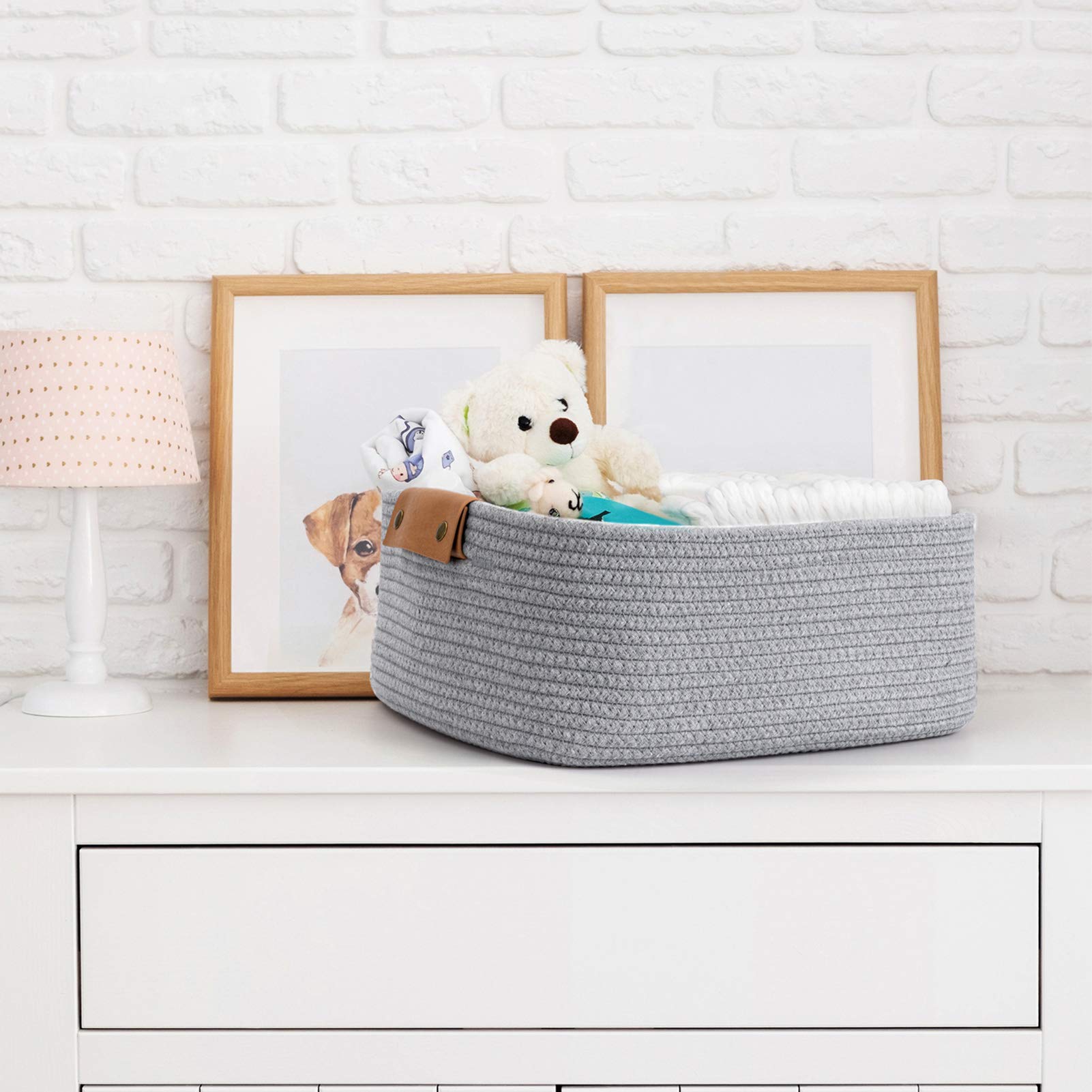 CHICVITA rectangle basket bathroom organizer with soft, safe storage.