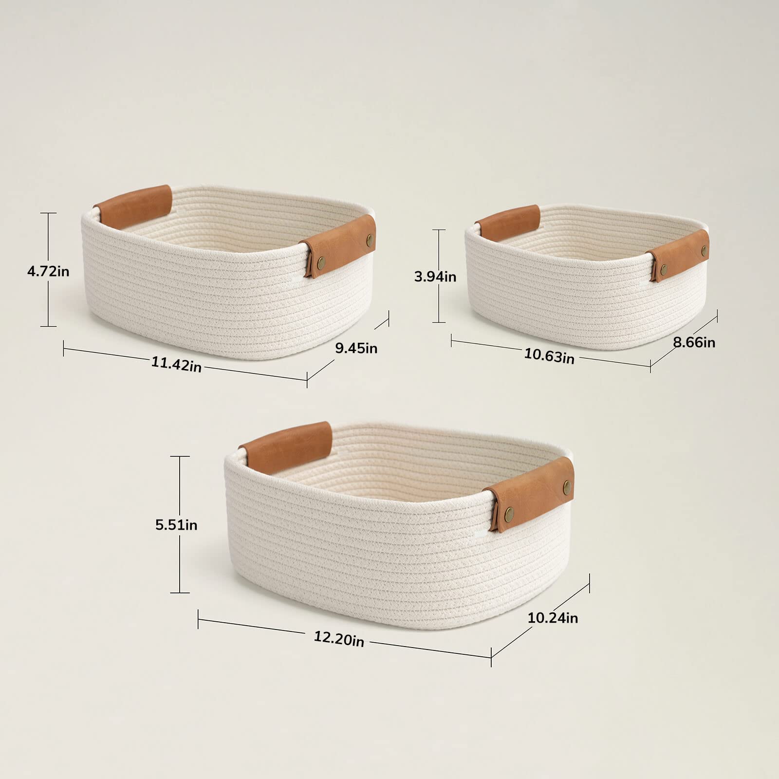 CHICVITA rectangle basket in living room storage for magazines and toys