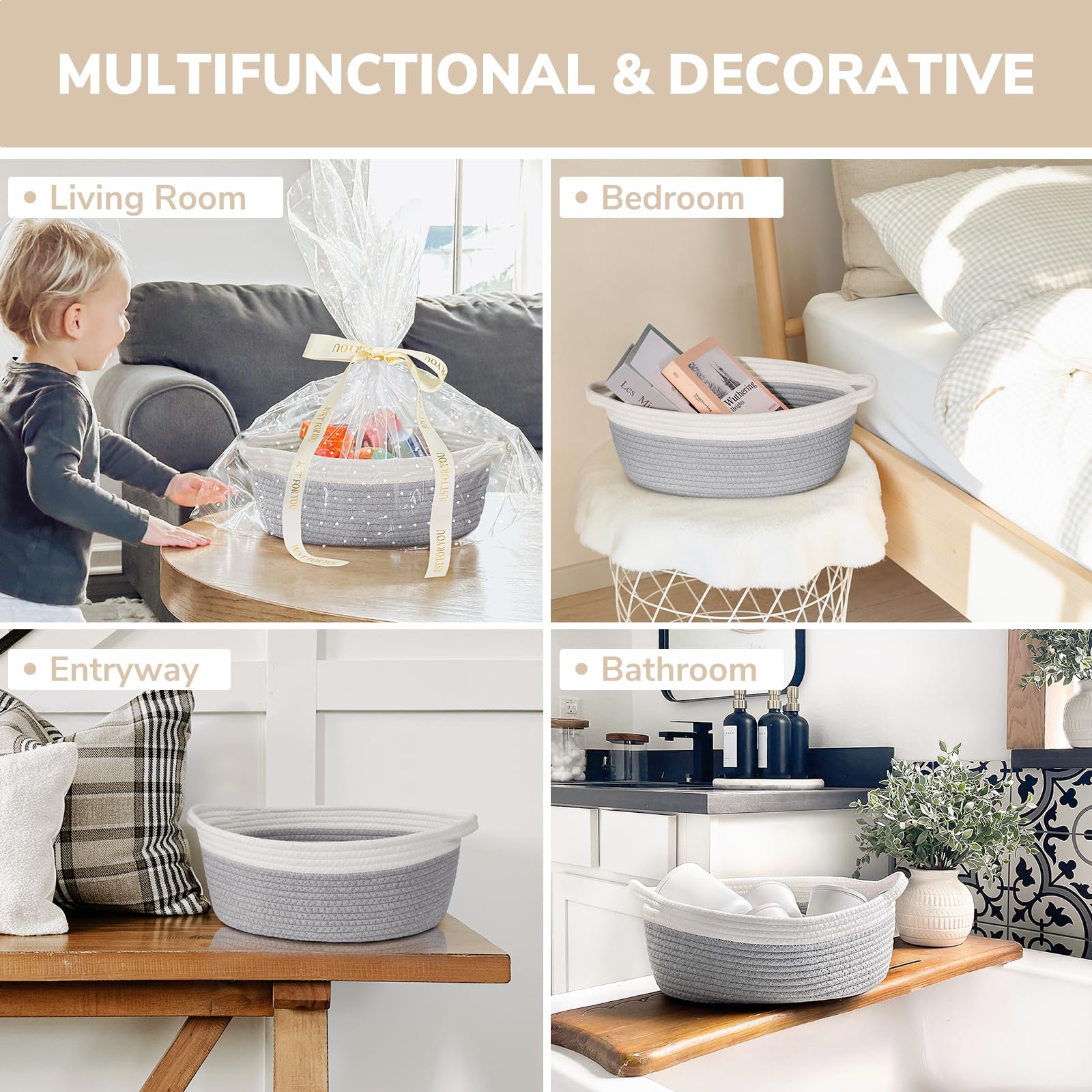 CHICVITA small-basket-decor-storage demonstrates versatile home organization and decor synergy.
