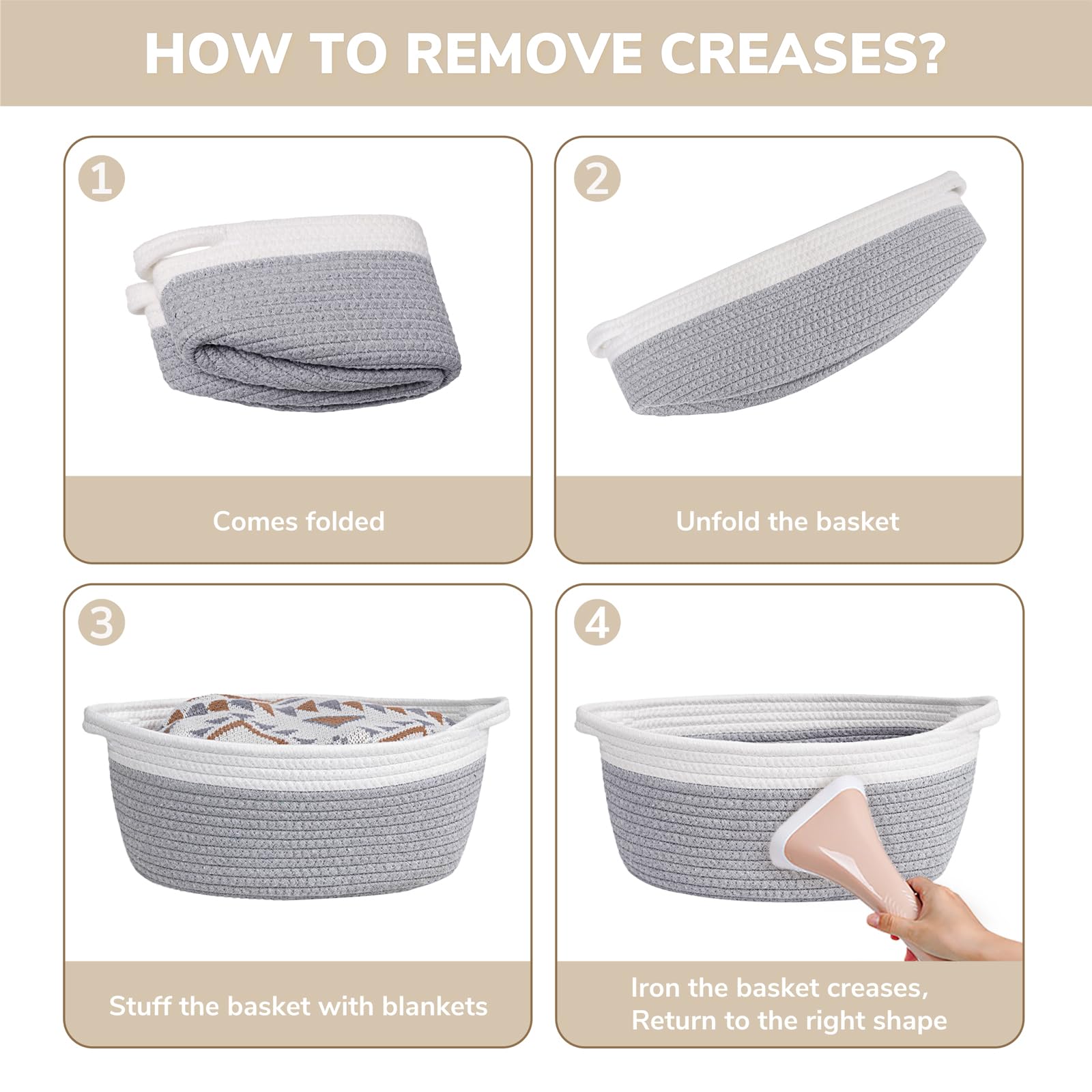 CHICVITA small-basket-machine-washable suggests easy maintenance for busy homes.