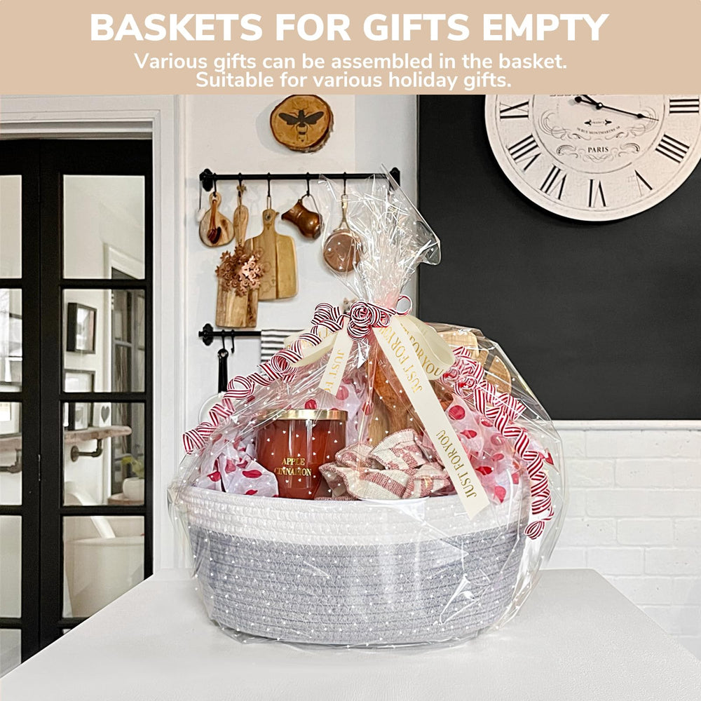 CHICVITA woven-cotton-rope basket showing durable texture for everyday use.