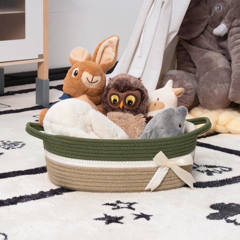CHICVITA small storage basket with diapers and wipes keeps changing area tidy