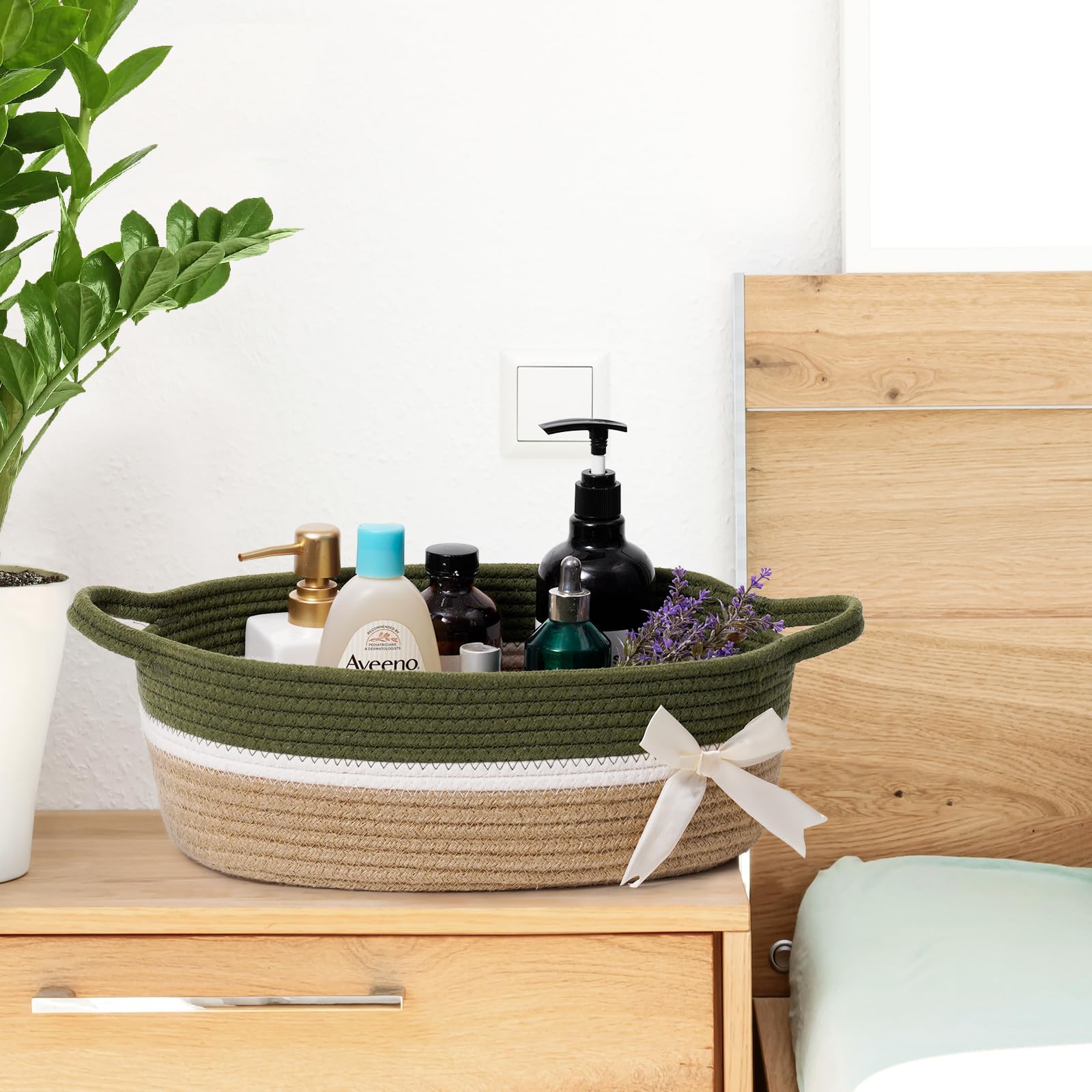 CHICVITA small storage basket on a shelf complements decor while organizing