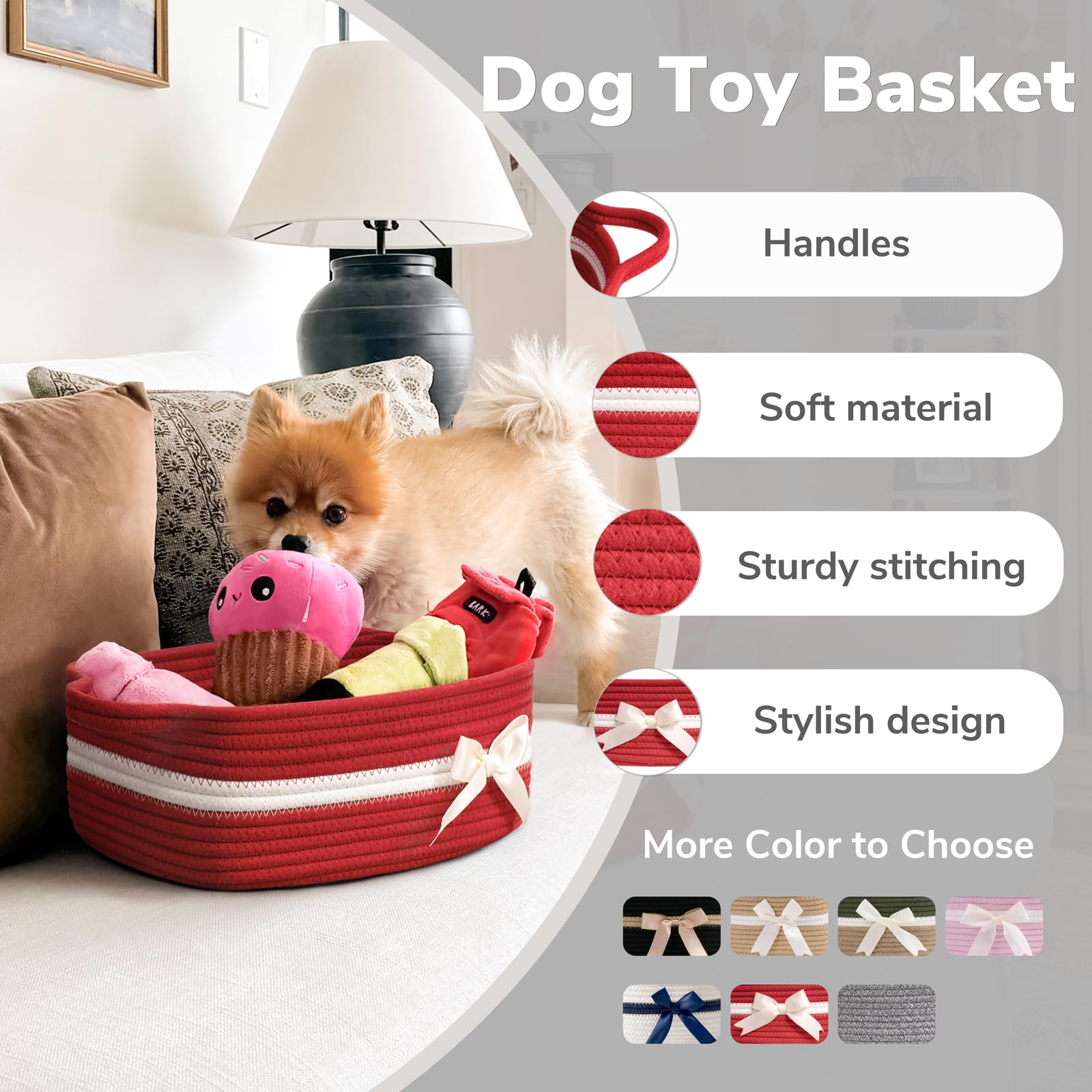 CHICVITA small storage basket red baby room use keeps essentials neat