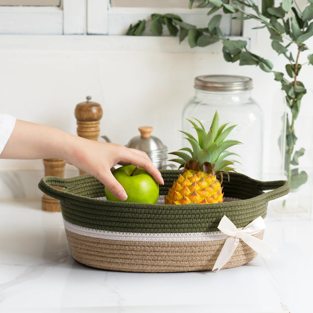 CHICVITA small storage basket soft rope material feels gentle to touch