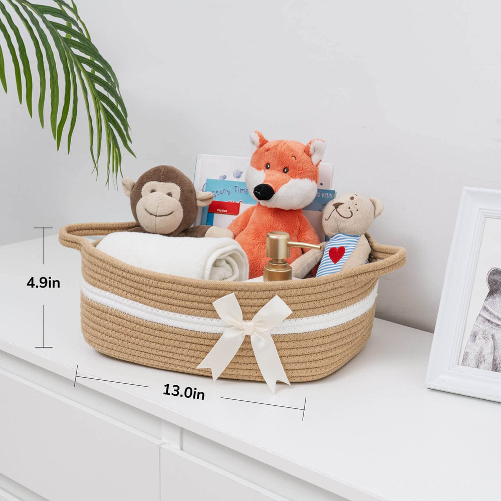 CHICVITA soft rope basket with sturdy handles is kid-friendly and durable.