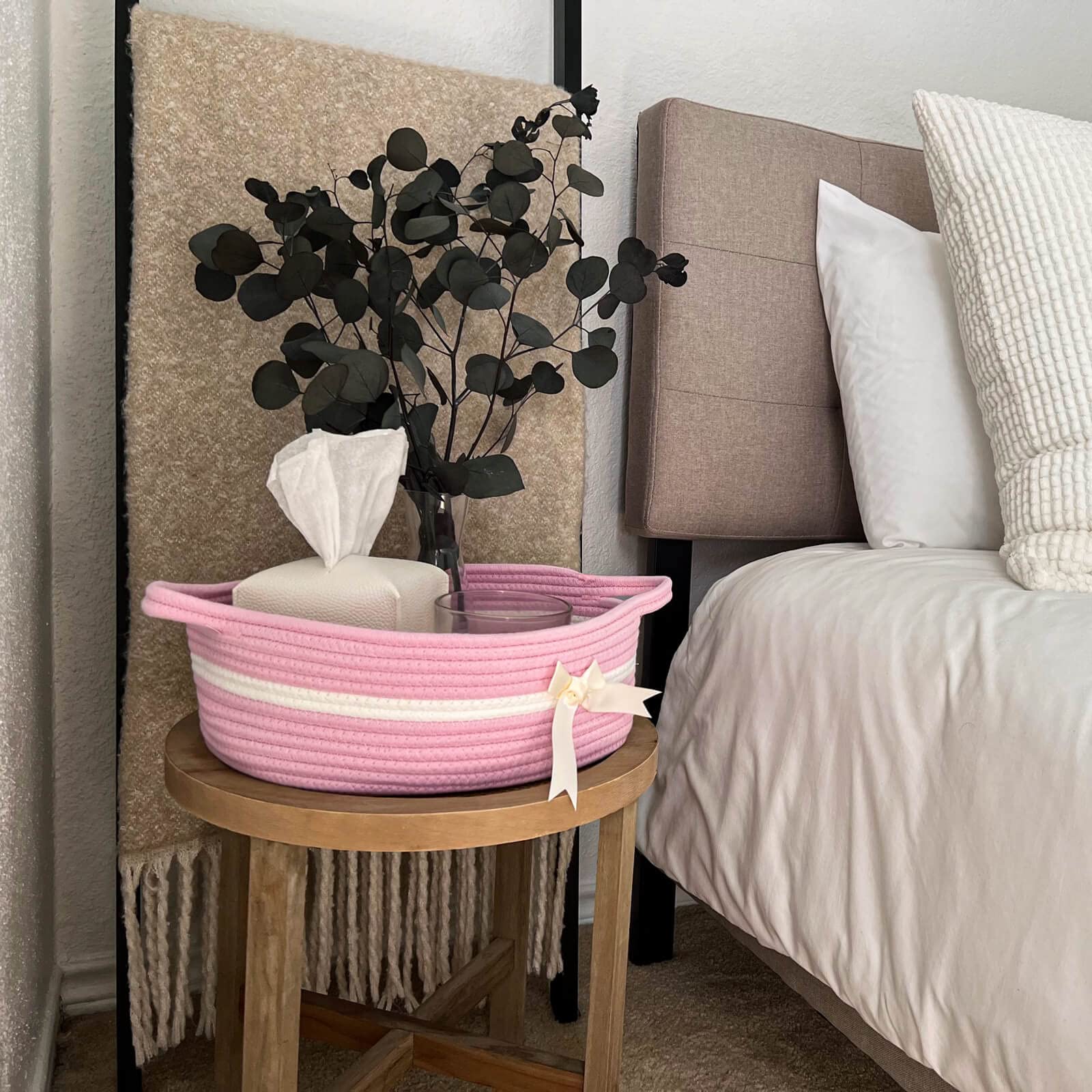 CHICVITA soft rope material – kid-friendly home storage.