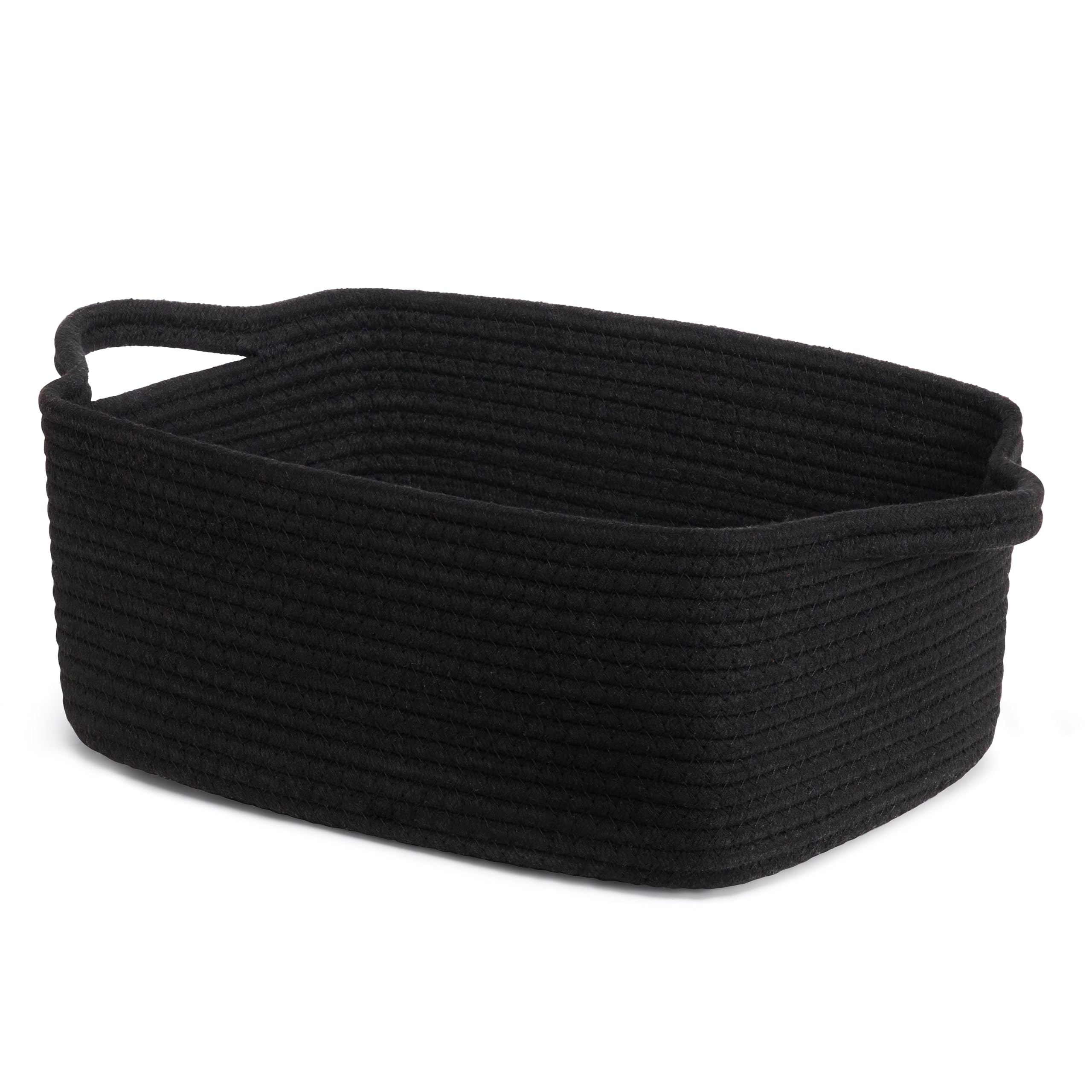 CHICVITA storage basket in nursery keeps toys organized with soft cotton rope.