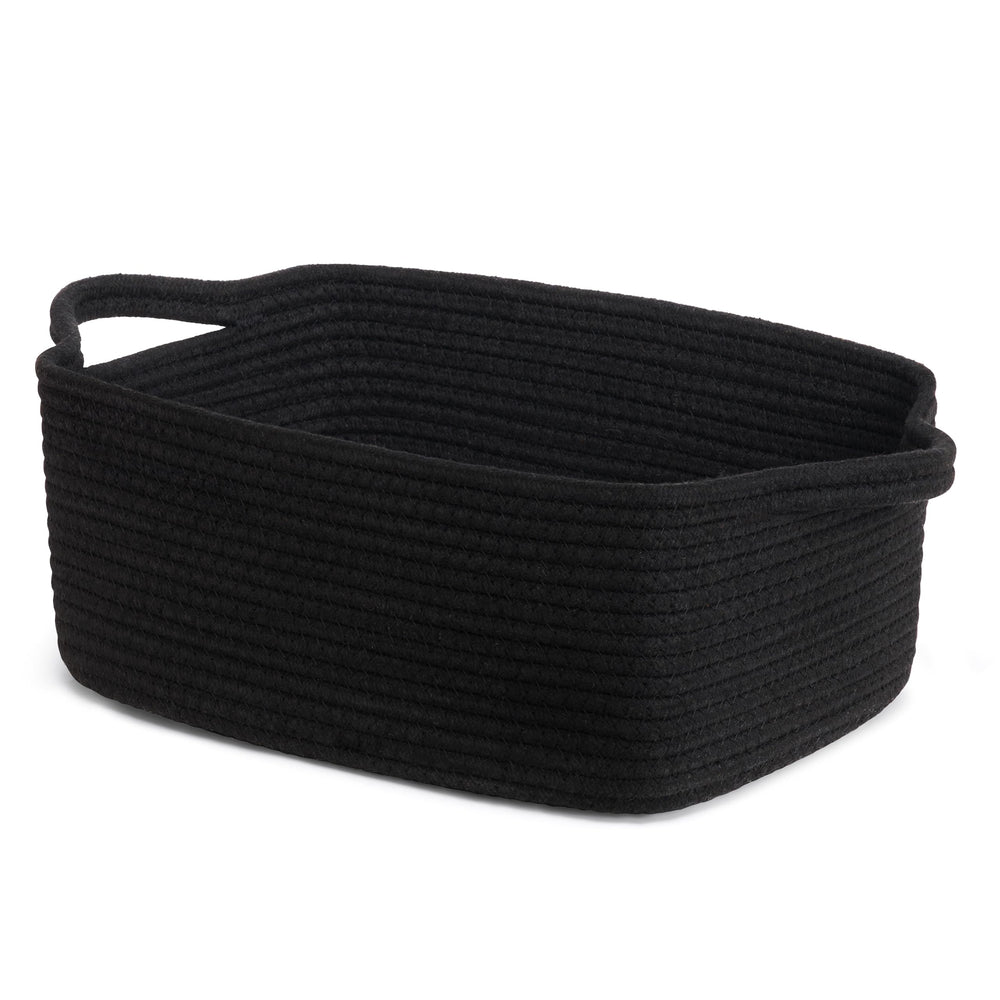 CHICVITA storage basket in nursery keeps toys organized with soft cotton rope.