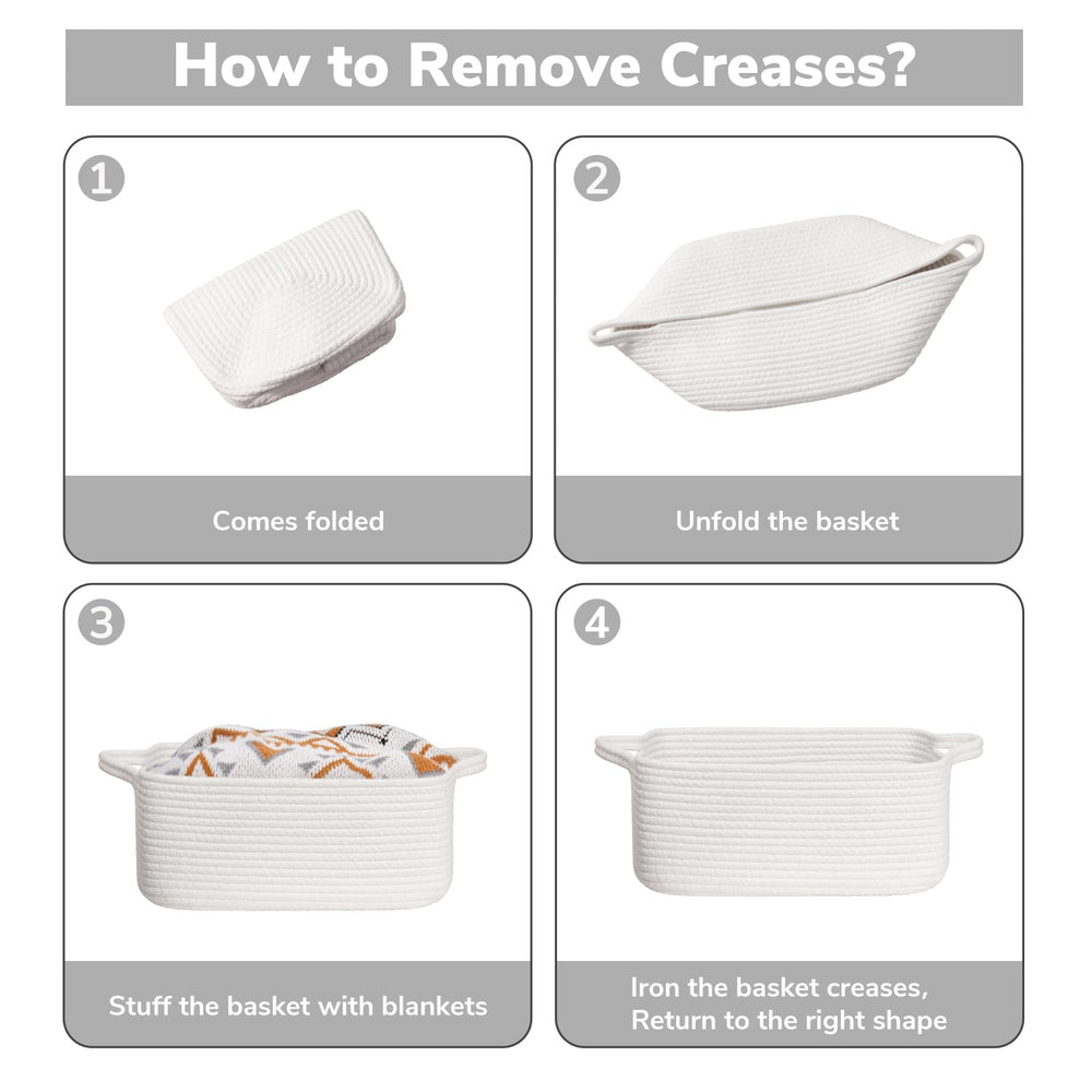 CHICVITA storage basket white color complements any room while staying functional.