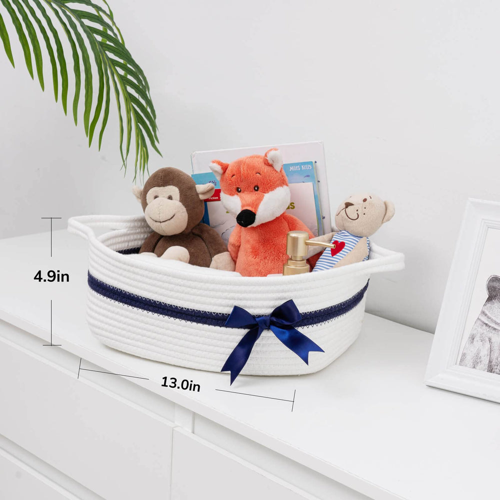 CHICVITA White Small Basket shelf-decor blends with decor while organizing essentials.
