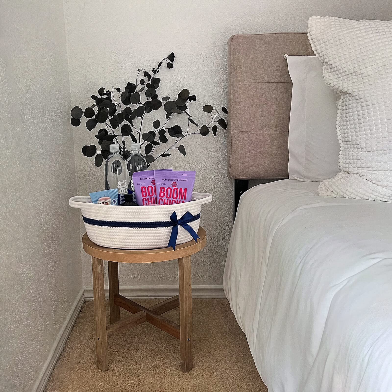 CHICVITA White Small Basket soft-rope-material feels gentle and durable for daily use.