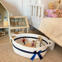 CHICVITA White Small Basket toy-storage keeps toys accessible and mess-free.