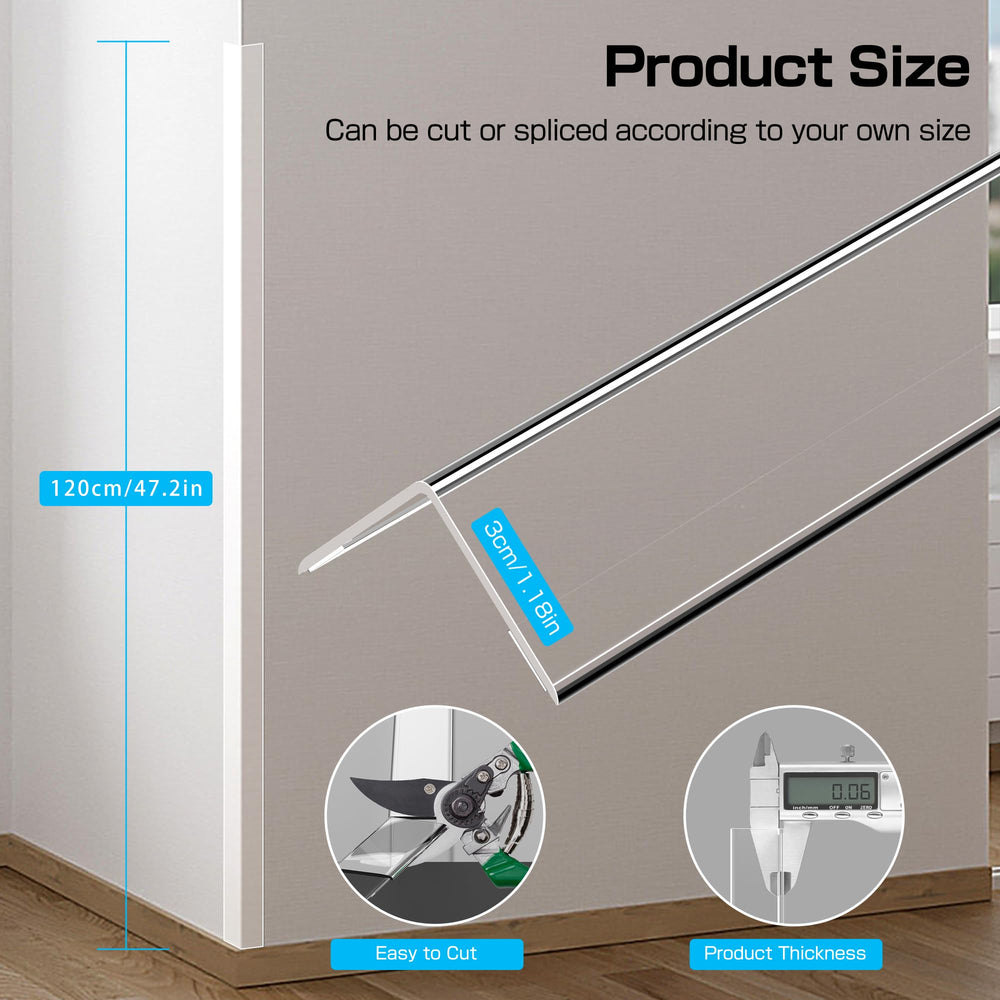 CHIDU corner guard with polycarbonate shield provides durable edge protection for furniture.