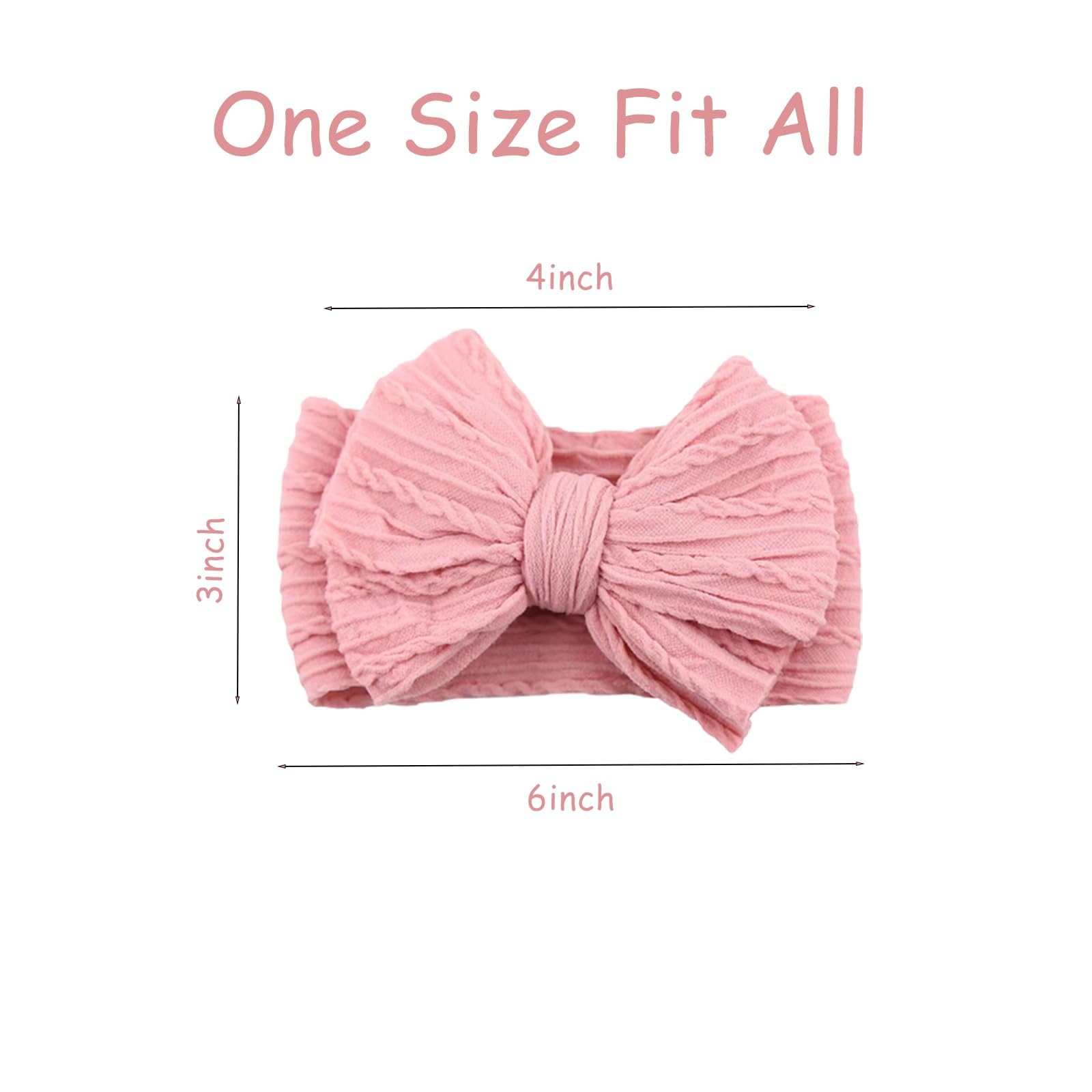 Chiduerm nylon headbands with pastel bows stay securely on tiny heads.