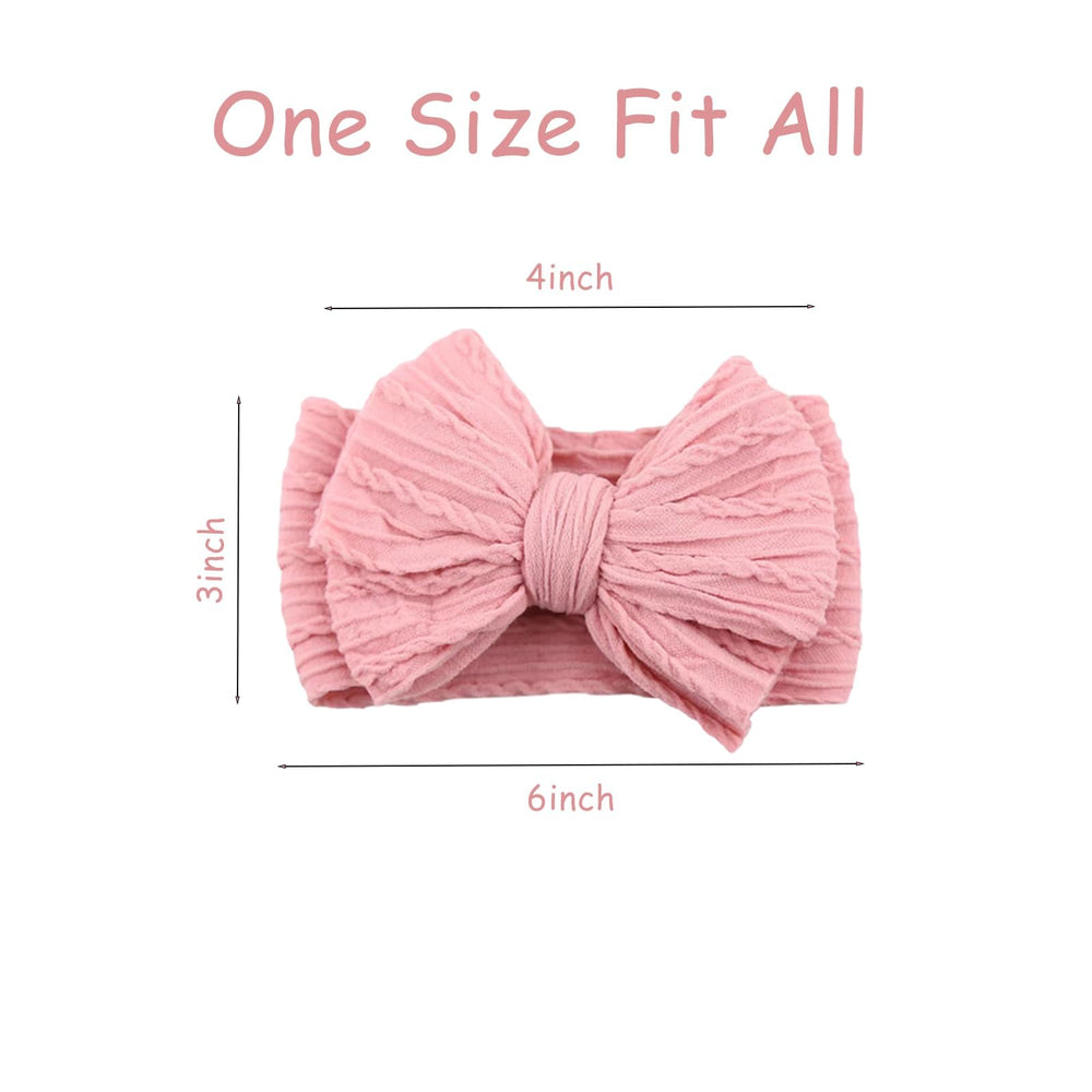 Chiduerm nylon headbands with pastel bows stay securely on tiny heads.