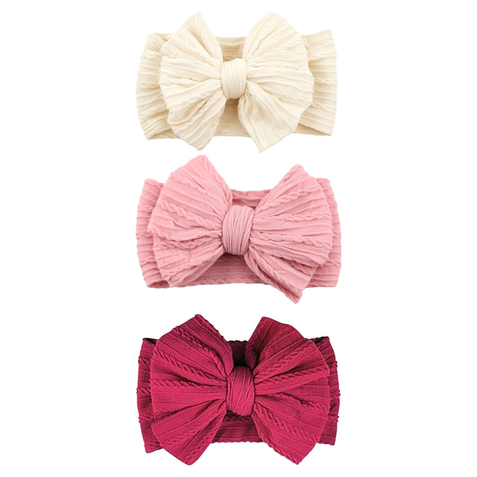 Chiduerm soft-nylon-set baby bows headbands provide gentle all-day comfort.