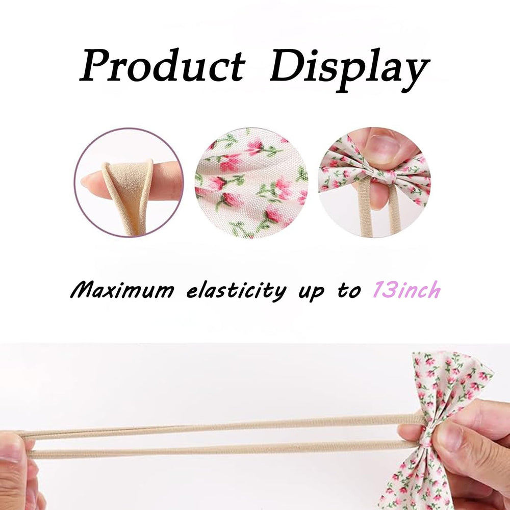 Chiduerm stretchy nylon headband with white flower bow for comfy wear