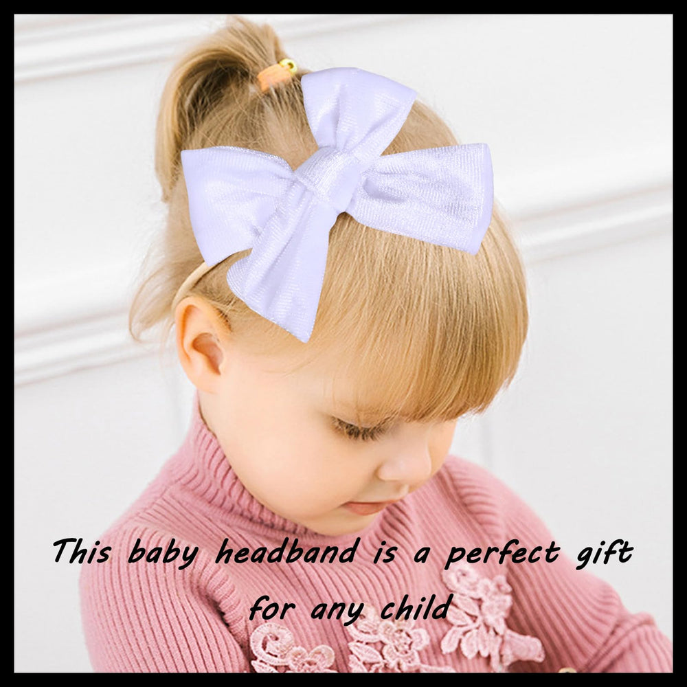 Chiduerm velvet bows on white headband, cute cross design for photos and events.