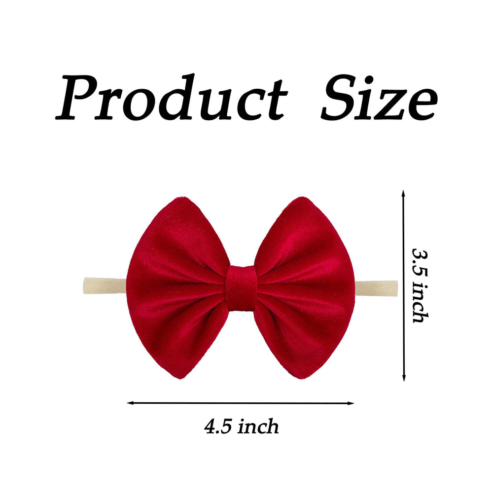 Chiduerm handmade baby headband featuring a velvet bow, gentle stretch fits toddlers.