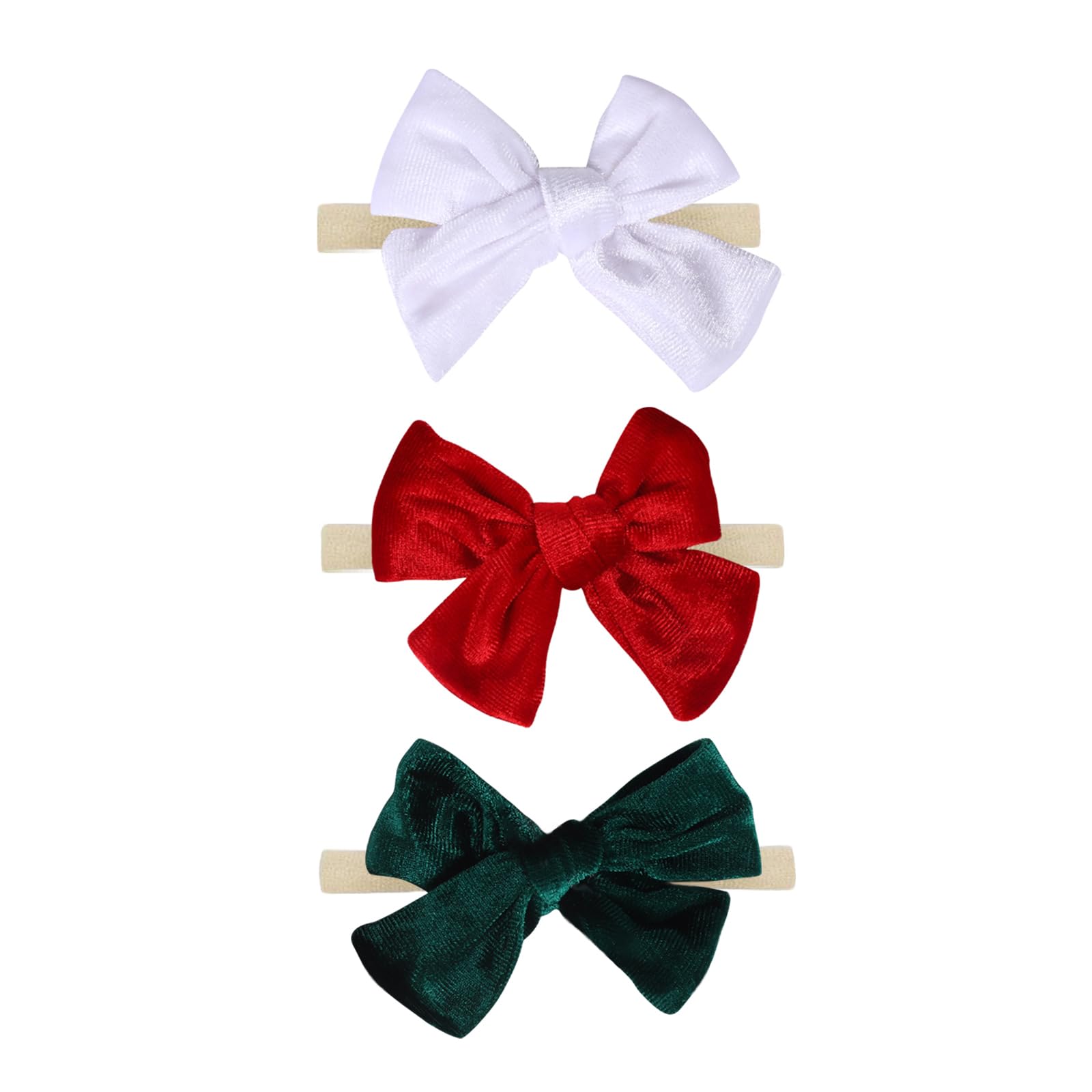 Chiduerm Christmas baby bows red on a headband for festive outfits and daily wear