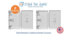 Child Be Safe two-pack white protects standard switches discreetly