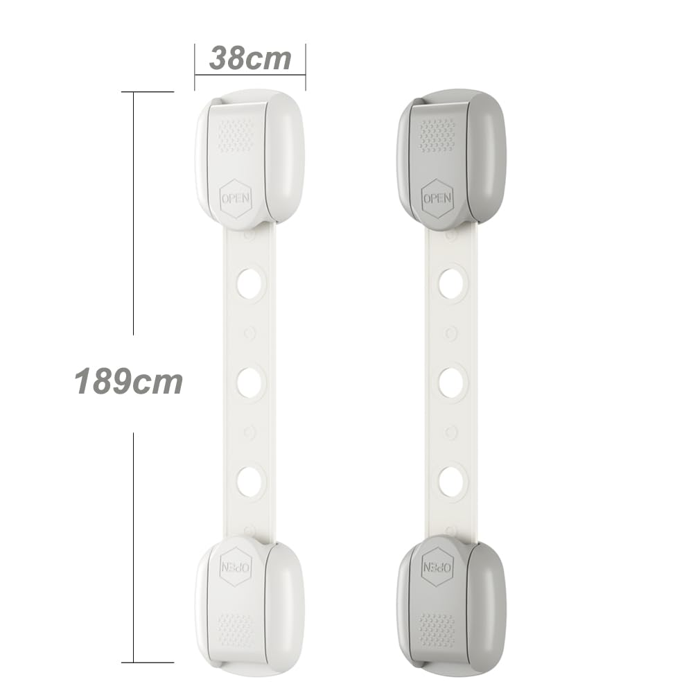 Child Safety Strap Locks keeps drawers and bins organized in the kitchen.