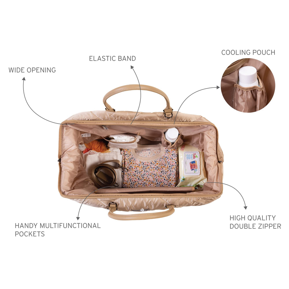 Childhome The Original Mommy Bag luggage-sleeve eases airport travel.