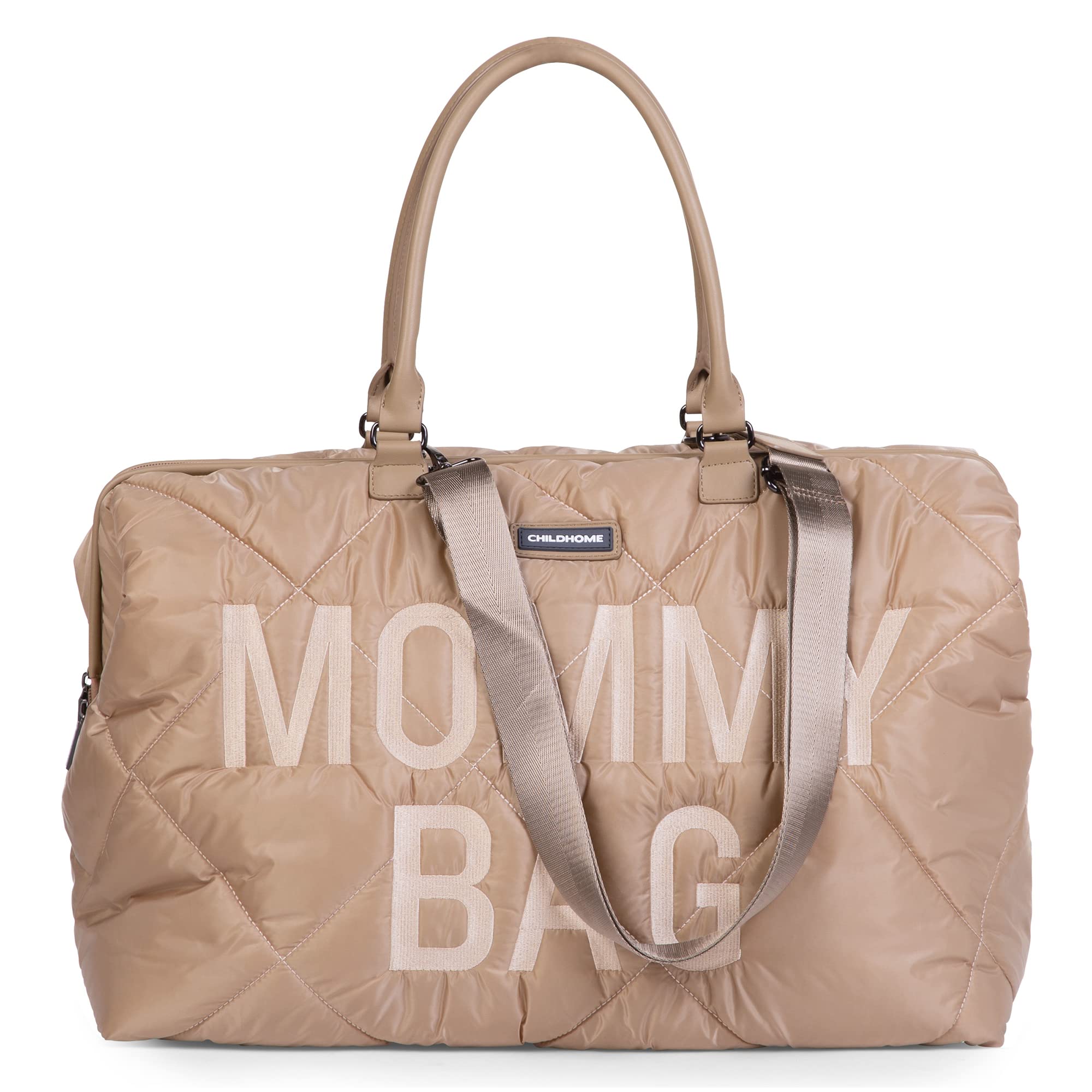 Childhome The Original Mommy Bag open-top view highlights quick access to essentials.