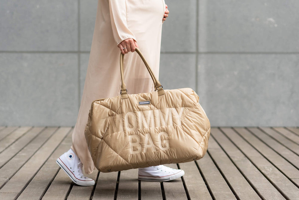 Childhome The Original Mommy Bag outer-pocket provides quick access to keys and phone.