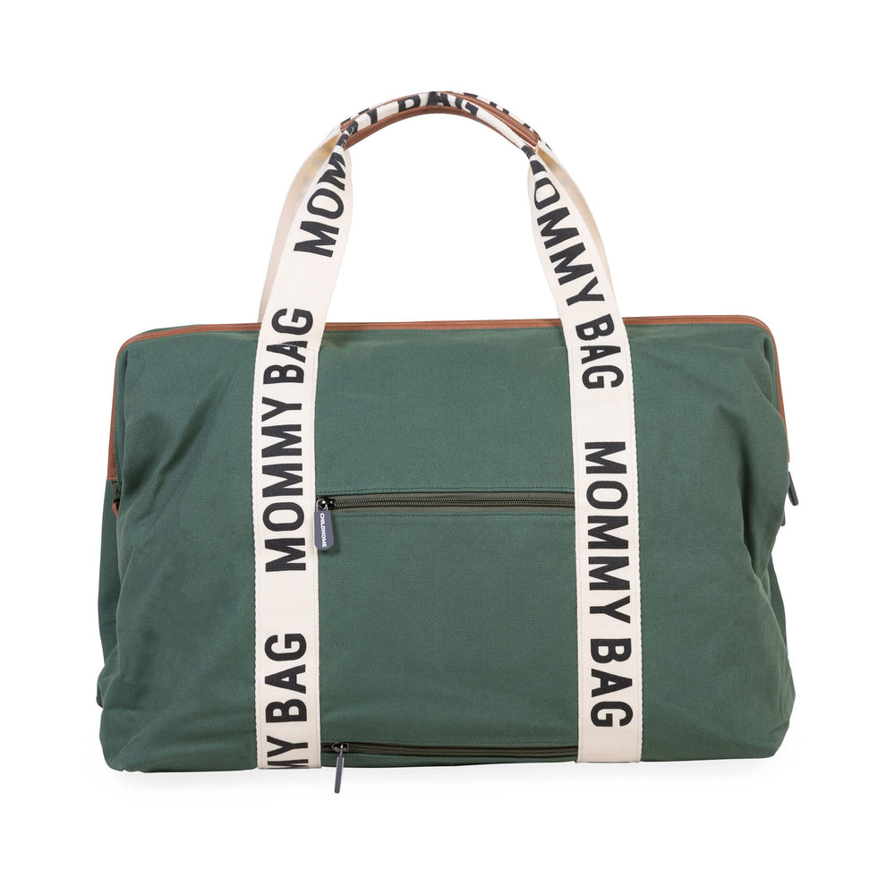 Childhome Signature Mommy Bag green open doctor bag shows wide access.