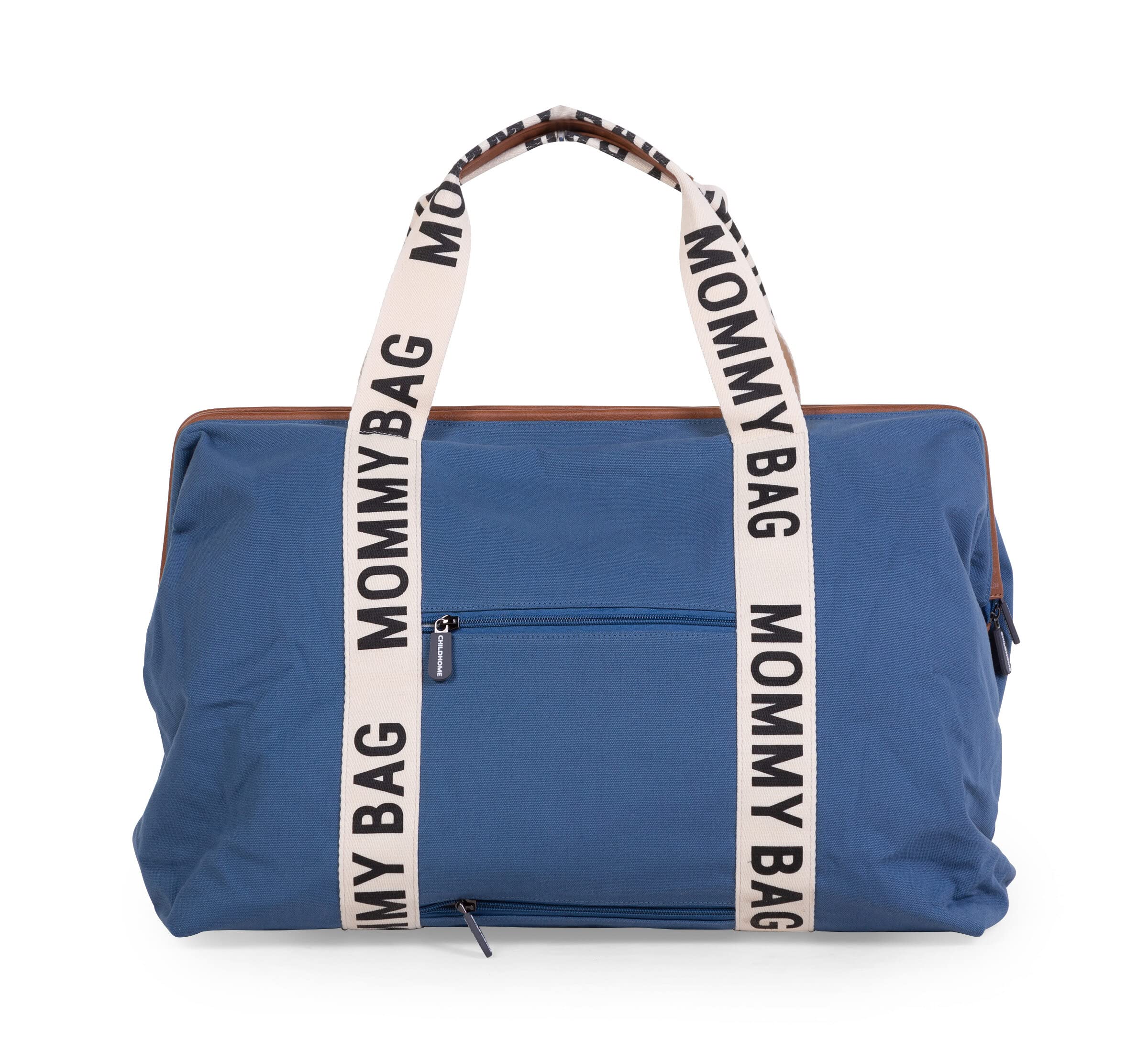 Childhome Signature Mommy Bag Indigo side pocket, easy access for wipes and small items.