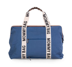 Childhome Signature Mommy Bag Indigo side pocket, easy access for wipes and small items.