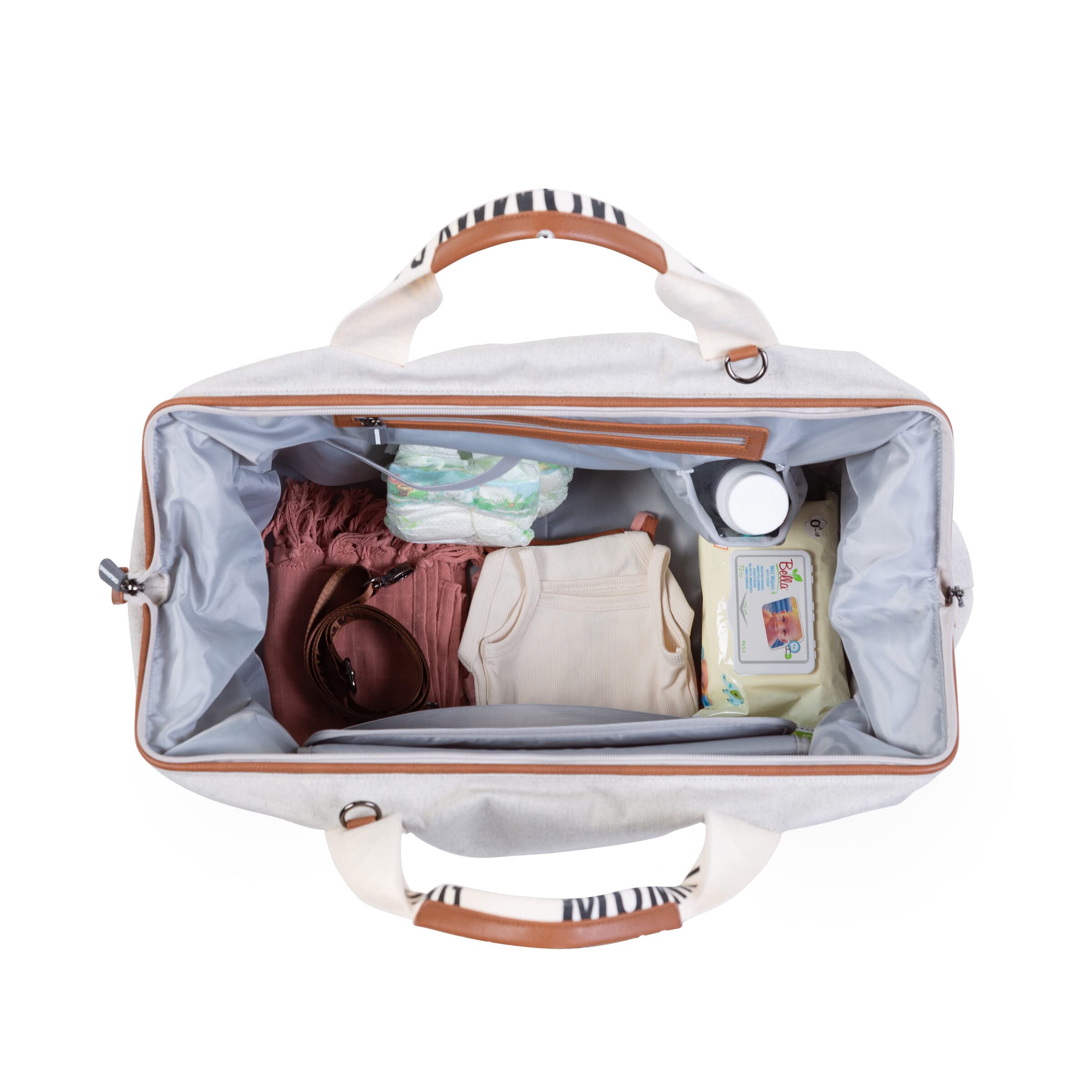 Childhome Signature Mommy Bag removable shoulder straps offer flexible carrying