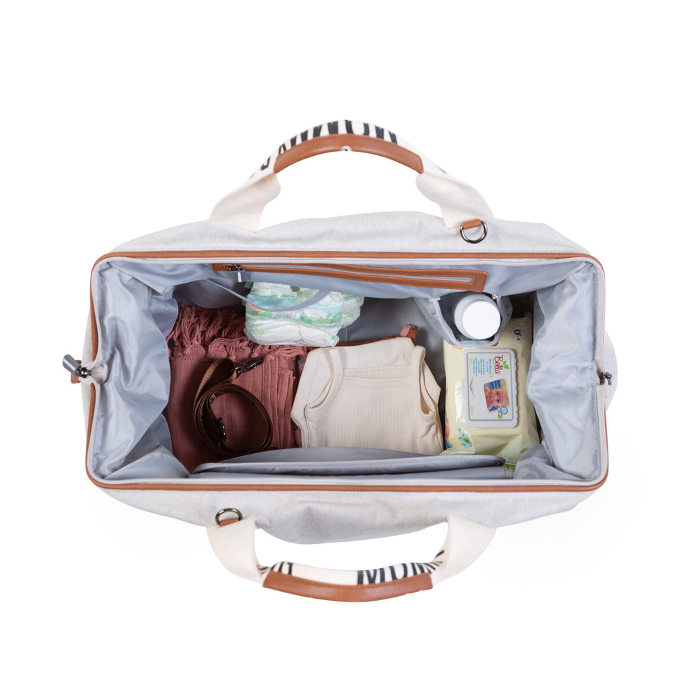 Childhome Signature Mommy Bag removable shoulder straps offer flexible carrying