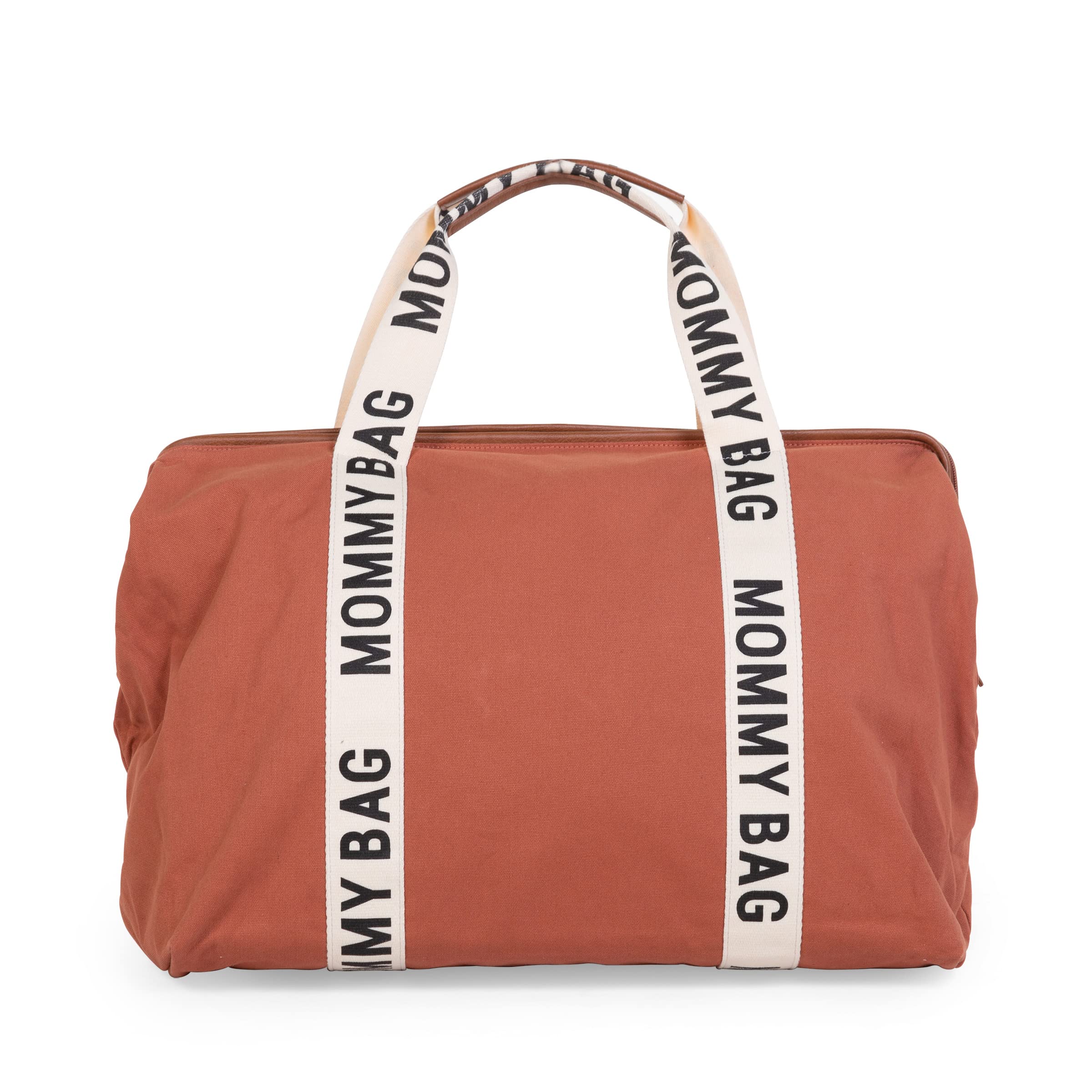 Childhome Signature Mommy Bag water-repellent fabric resists spills during travel.