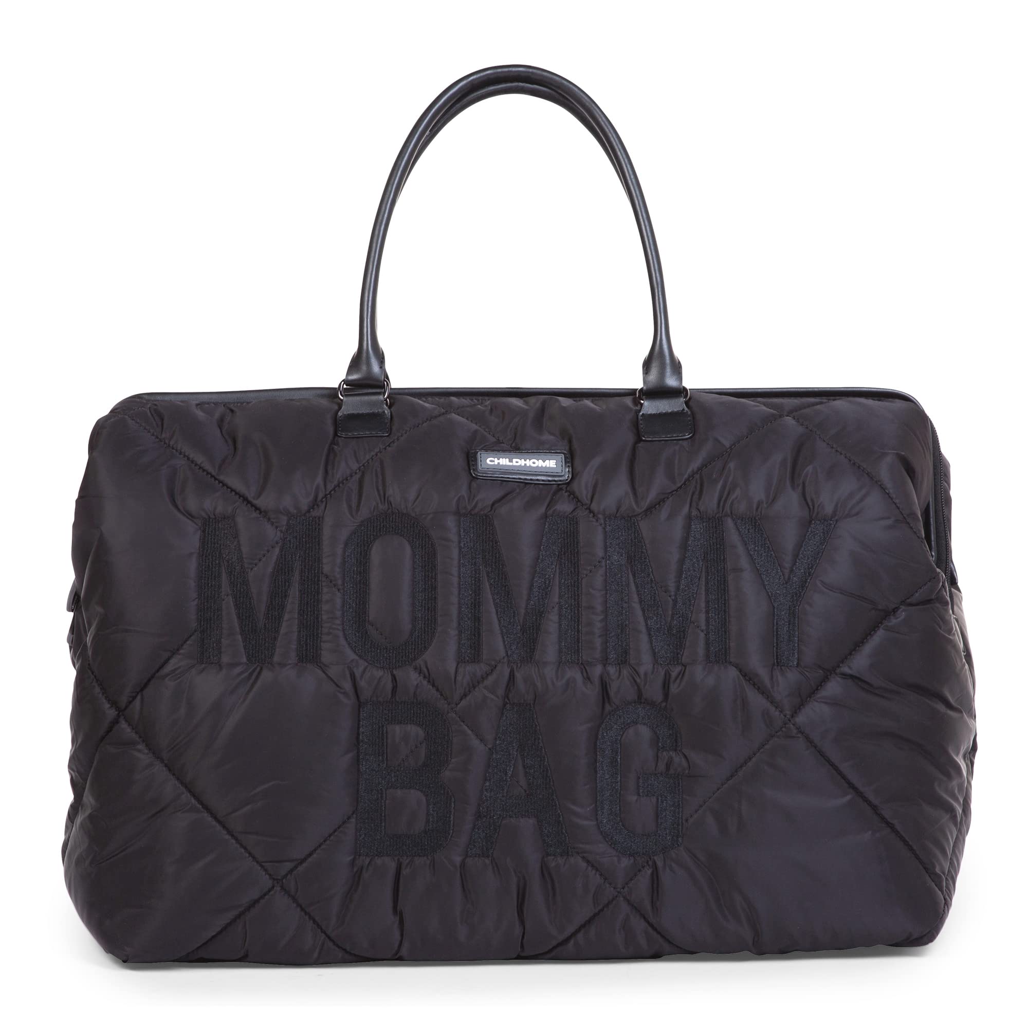 Childhome The Original Mommy Bag front pocket keeps keys and phone within reach.