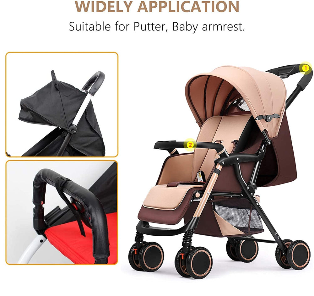 CHILDHOOD protective-sleeve keeps grime off stroller handles during busy family trips.
