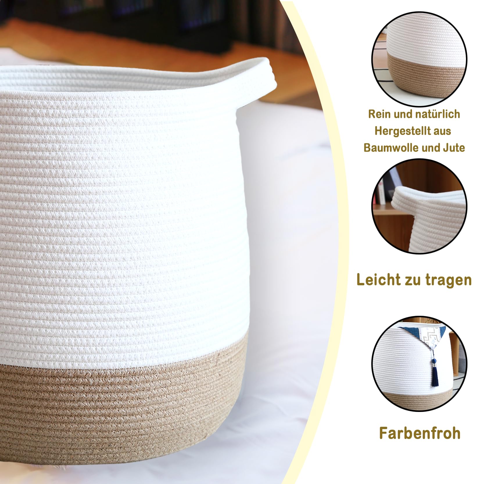 Childishness Ndup durable rope basket close-up shows sturdy weave and craftsmanship for everyday use.