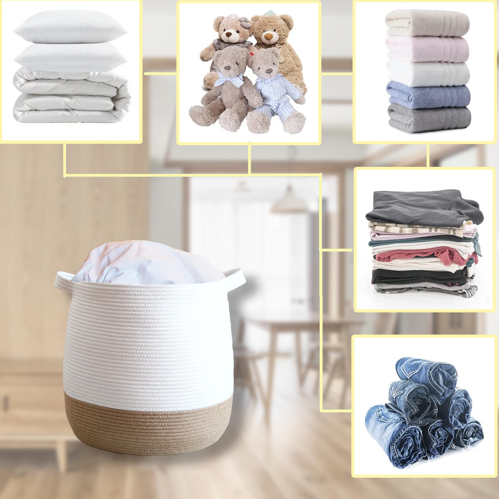 Childishness Ndup kids room basket offers versatile organization in bedrooms and play areas.