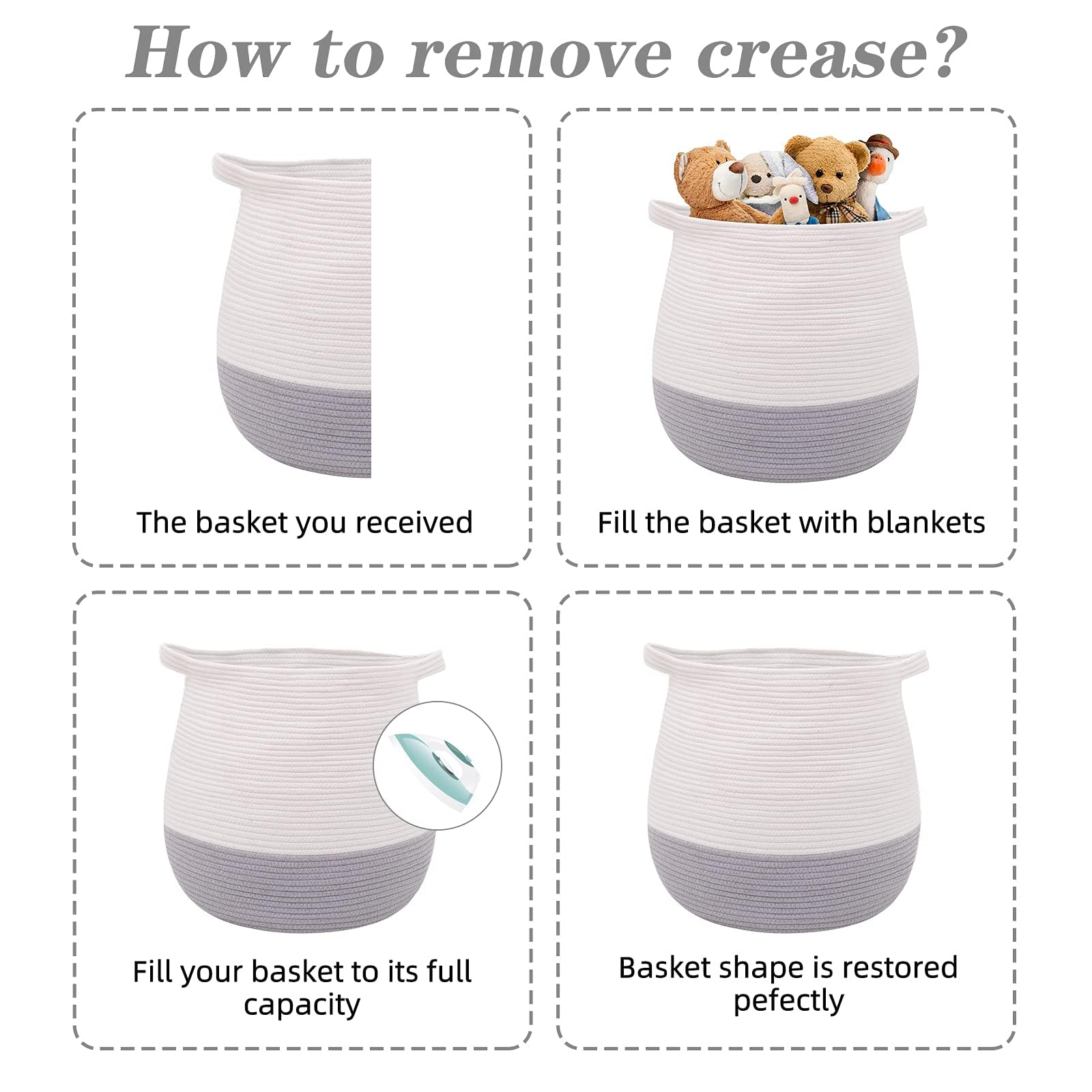 Childishness Ndup large cotton rope basket handle detail emphasizes durability for daily use