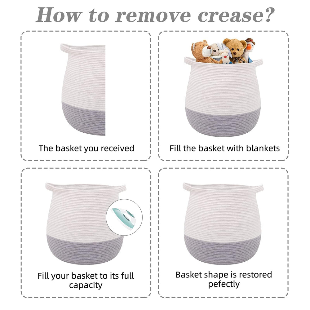 Childishness Ndup large cotton rope basket handle detail emphasizes durability for daily use