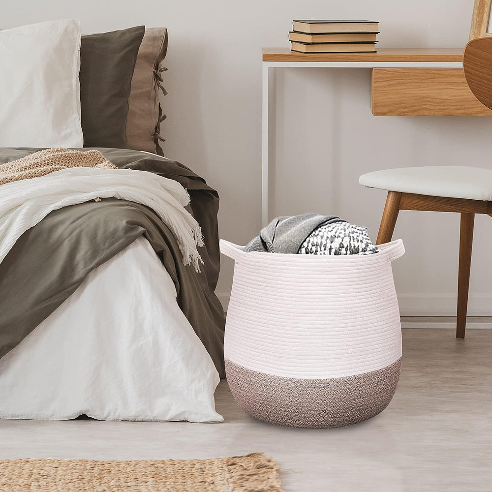 childishness ndup round cotton rope basket suitable for toys, blankets, or pet supplies