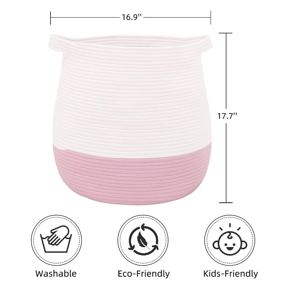 Childishness Ndup round hamper with sturdy handles for laundry organization