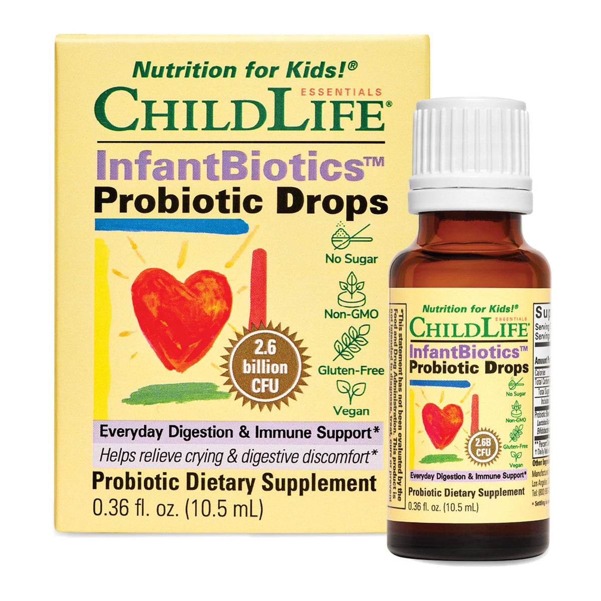 CHILDLIFE ESSENTIALS InfantBiotics baby probiotic drops in bottle for gentle daily gut support