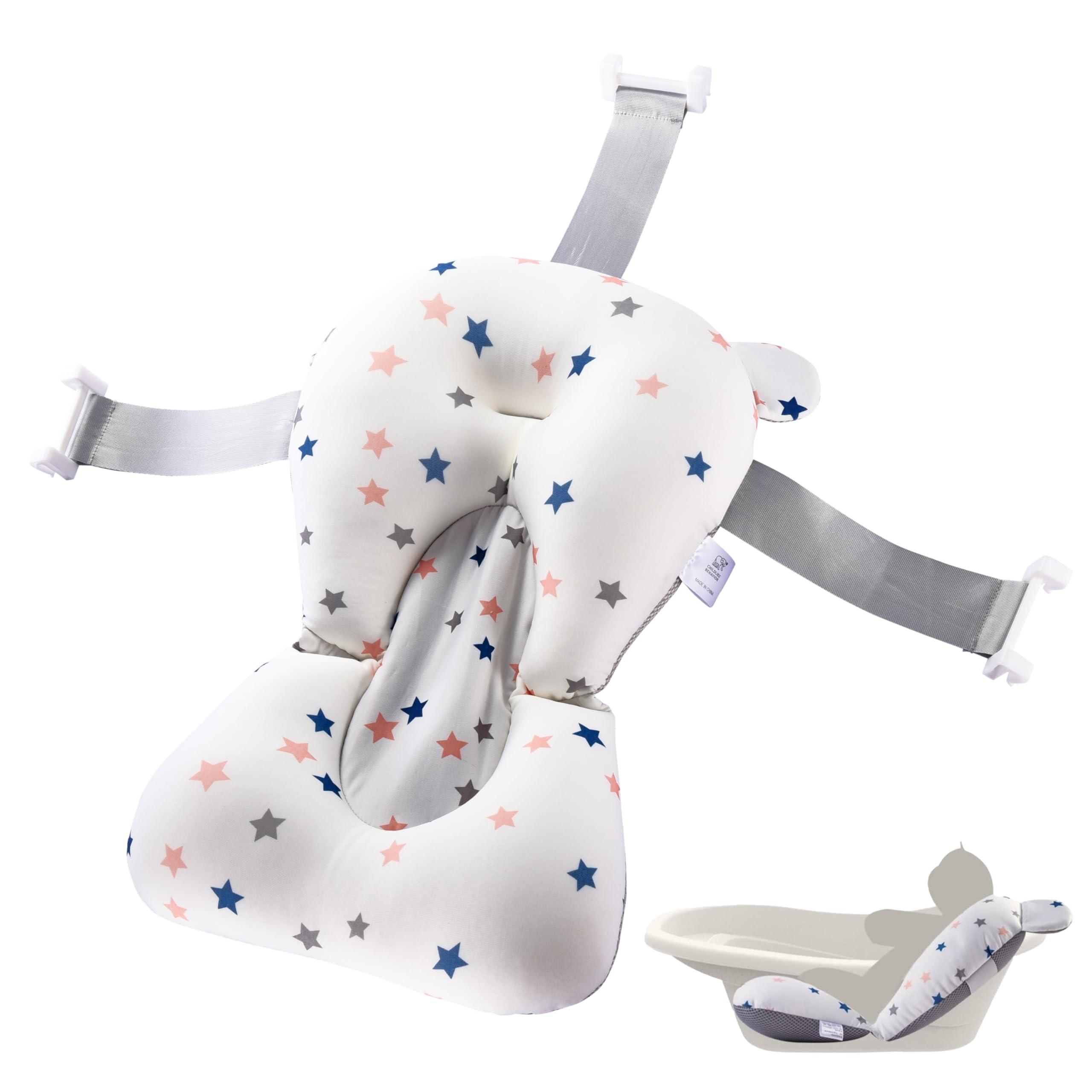 CHILDLIKE BEHAVIOR baby bath seat cushion overview provides secure support during gentle bathtime.