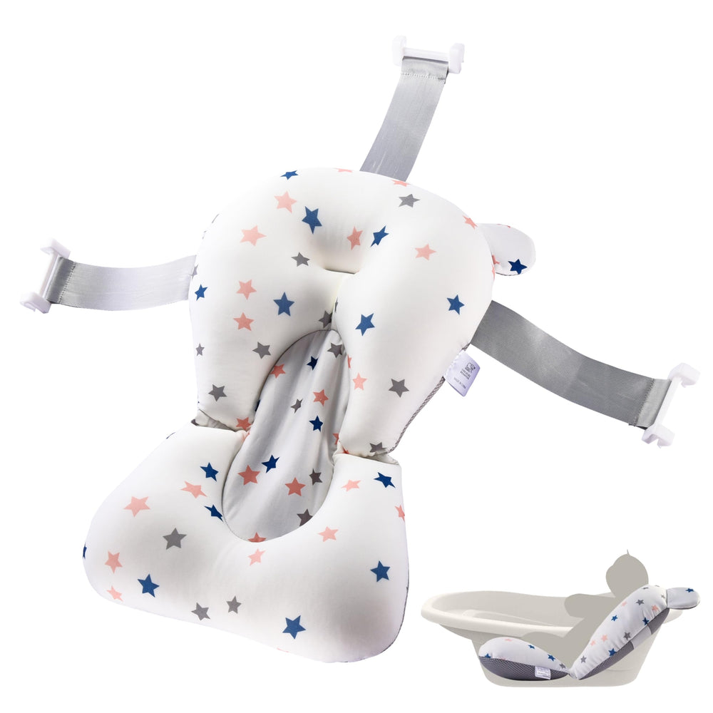 CHILDLIKE BEHAVIOR baby bath seat cushion overview provides secure support during gentle bathtime.