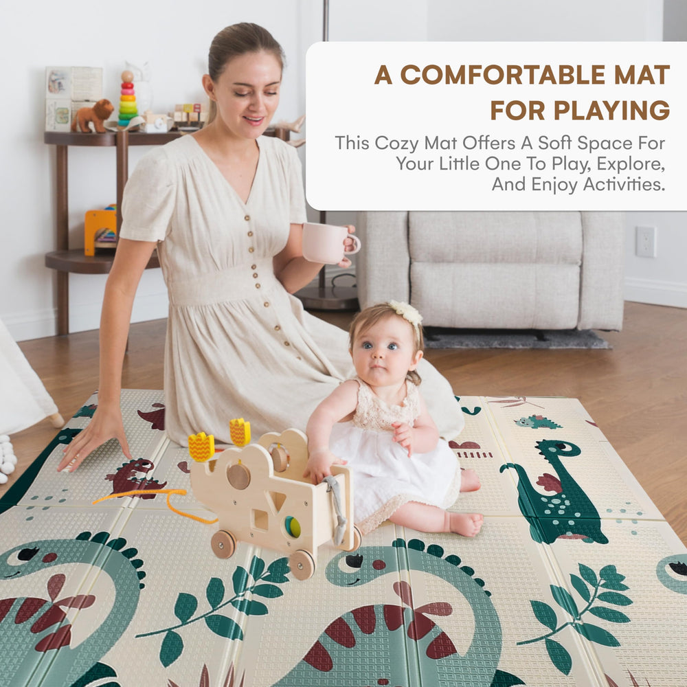 CHILDLIKE BEHAVIOR Baby Play Mat offers a spacious 78x52 inch area for crawling.